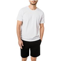 BOSS Black Herren T-Shirt weiß Jersey-Baumwolle unifarben von BOSS Black