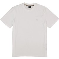 BOSS Black Herren T-Shirt weiß Jersey-Baumwolle unifarben von BOSS Black