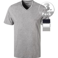 BOSS Black Herren T-Shirts Grau/Schwarz/Weiß Baumwolle unifarben von BOSS Black