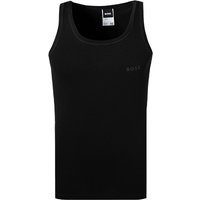 BOSS Black Herren Tanktop schwarz Baumwolle unifarben von BOSS Black