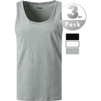 BOSS Black Herren Tank Tops grau Baumwolle unifarben von BOSS Black