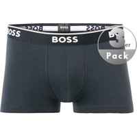 BOSS Black Herren Trunks blau Baumwolle unifarben von BOSS Black