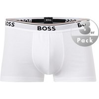BOSS Black Herren Trunks weiß Baumwolle unifarben von BOSS Black