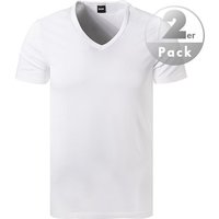BOSS Black Herren T-Shirts weiß Baumwolle unifarben von BOSS Black