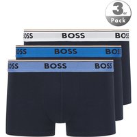 BOSS Black Herren Trunks blau Baumwolle unifarben von BOSS Black