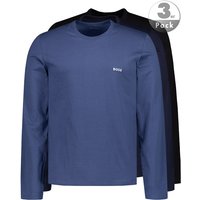 BOSS Black Herren Longsleeve blau/Schwarz Baumwolle von BOSS Black