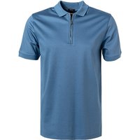 BOSS Black Herren Zip-Polo blau Baumwolle von BOSS Black