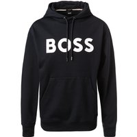 BOSS Black Herren Hoodie blau Baumwolle Logo und Motiv von BOSS Black