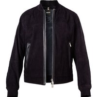 BOSS Black Herren Lederjacke blau Ziegenvelours unifarben von BOSS Black