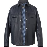 BOSS Black Herren Lederjacke blau Lammleder unifarben von BOSS Black