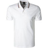 BOSS Black Herren Polo-Shirt weiß Baumwoll-Jersey Slim Fit von BOSS Black