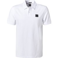 BOSS Black Herren Polo-Shirt weiß Baumwoll-Jersey von BOSS Black