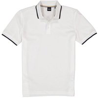 BOSS Black Herren Polo-Shirt weiß Baumwoll-Piqué von BOSS Black