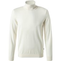 BOSS Black Herren Rollkragenpullover beige Schurwolle unifarben von BOSS Black