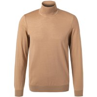 BOSS Black Herren Rollkragenpullover beige Schurwolle unifarben von BOSS Black