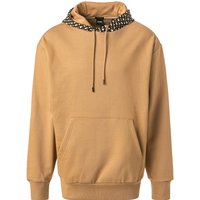 BOSS Black Herren Hoodie beige Baumwolle unifarben von BOSS Black