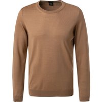 BOSS Black Herren Pullover beige Schurwolle unifarben von BOSS Black