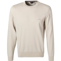 BOSS Black Herren Pullover beige Baumwolle unifarben von BOSS Black