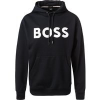 BOSS Black Herren Hoodie blau Baumwolle Logo und Motiv von BOSS Black