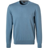 BOSS Black Herren Pullover blau Baumwolle unifarben von BOSS Black