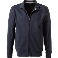 BOSS Black Herren Sweatjacke blau Baumwolle unifarben von BOSS Black