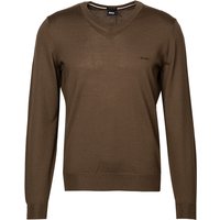 BOSS Black Herren Pullover grün Schurwolle unifarben von BOSS Black