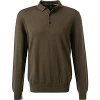 BOSS Black Herren Pullover grün Schurwolle unifarben von BOSS Black