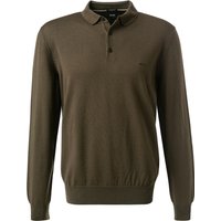 BOSS Black Herren Pullover grün Schurwolle unifarben von BOSS Black