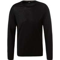 BOSS Black Herren Pullover schwarz Schurwolle unifarben von BOSS Black