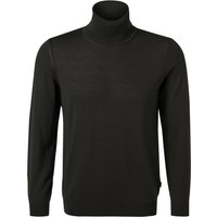 BOSS Black Herren Rollkragenpullover schwarz Schurwolle unifarben von BOSS Black