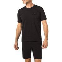 BOSS Black Herren T-Shirt schwarz Baumwolle unifarben von BOSS Black