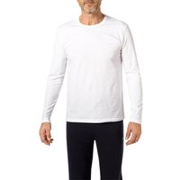 BOSS Black Herren Longsleeve weiß Baumwolle unifarben von BOSS Black