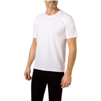BOSS Black Herren T-Shirt weiß Baumwolle unifarben von BOSS Black