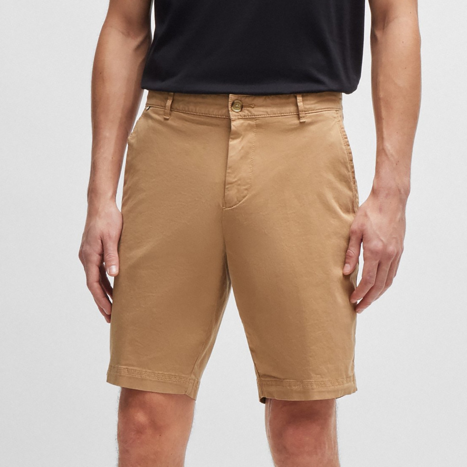 BOSS Black Slice Cotton-Blend Twill Smart Shorts - S von BOSS Black