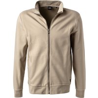 BOSS Black Herren Sweatjacke beige Baumwolle unifarben von BOSS Black