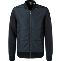 BOSS Black Herren Sweatjacke blau Baumwolle unifarben von BOSS Black