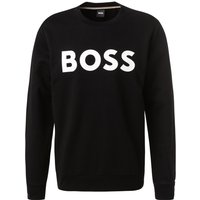 BOSS Black Herren Sweatshirt schwarz Baumwolle Logo und Motiv von BOSS Black
