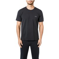 BOSS Black Herren T-Shirt blau Jersey-Baumwolle unifarben von BOSS Black