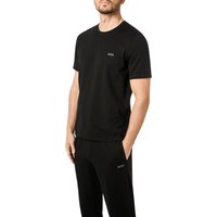 BOSS Black Herren T-Shirt schwarz Jersey-Baumwolle unifarben von BOSS Black