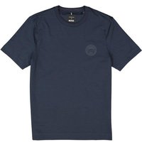 BOSS Black Herren T-Shirt blau Baumwolle von BOSS Black