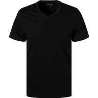 BOSS Black Herren T-Shirts schwarz Baumwolle unifarben von BOSS Black