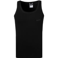 BOSS Black Herren Tanktop schwarz Baumwolle unifarben von BOSS Black