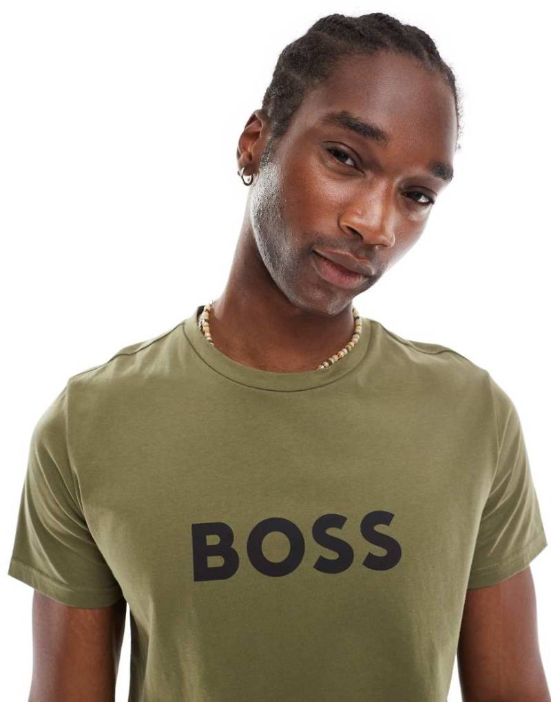 BOSS - Beach - T-Shirt in Khaki-Grün von BOSS Bodywear