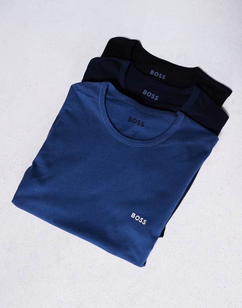 BOSS - Bodywear - 3er-Pack klassische T-Shirts mit Logo in Blau/Schwarz-Bunt BOSS - Bodywear - 3er-Pack klassische T-Shirts mit Logo in Blau/Schwarz-Bunt von BOSS Bodywear