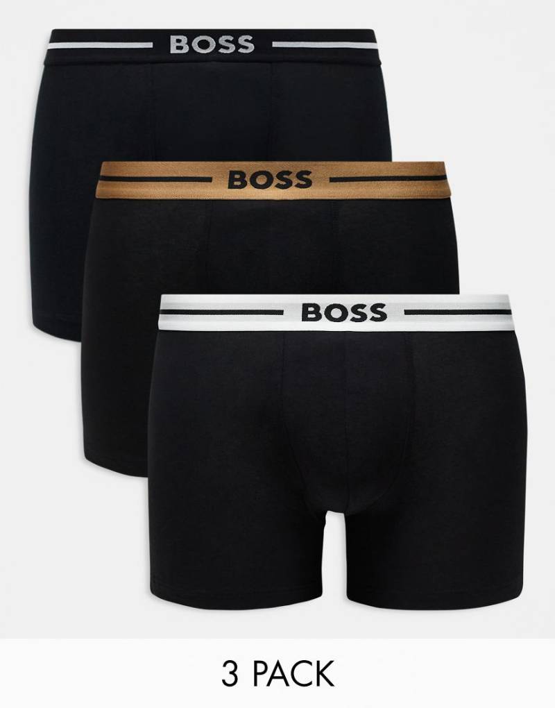BOSS Bodywear - Bold - Boxershorts in Schwarz, 3er-Pack von BOSS Bodywear