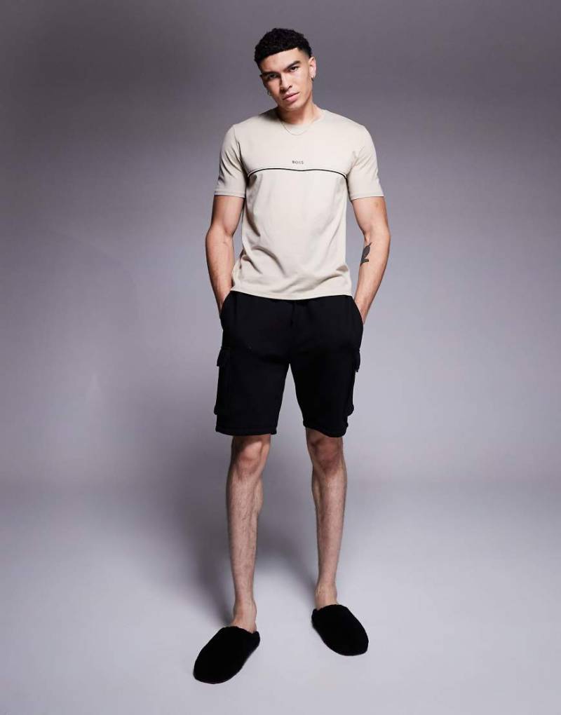 BOSS Bodywear - Hellbeiges T-Shirt in regulärer Passform mit Logo-Neutral von BOSS Bodywear