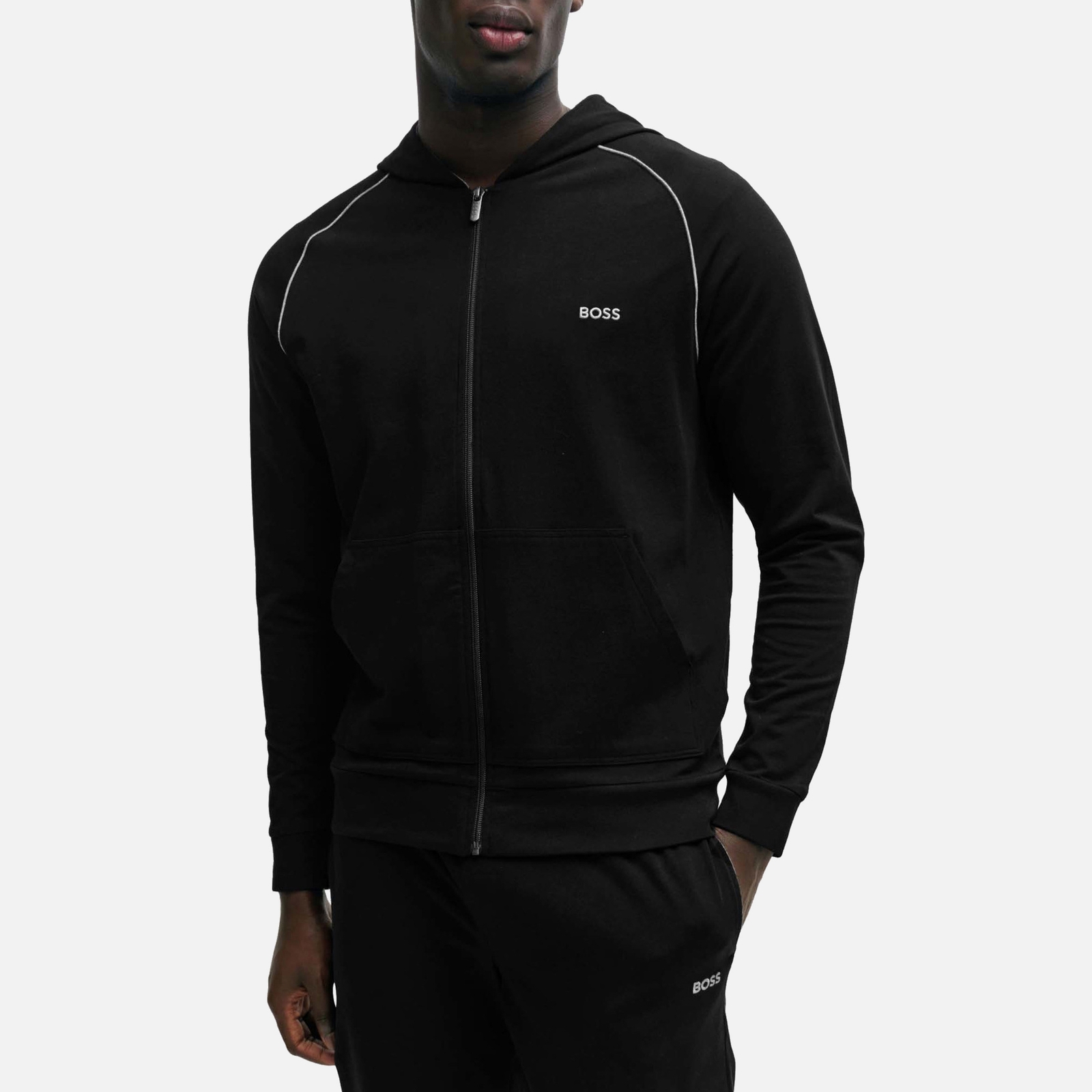 BOSS Bodywear Mix & Match Cotton-Blend Zipped Hoodie - S von BOSS Bodywear