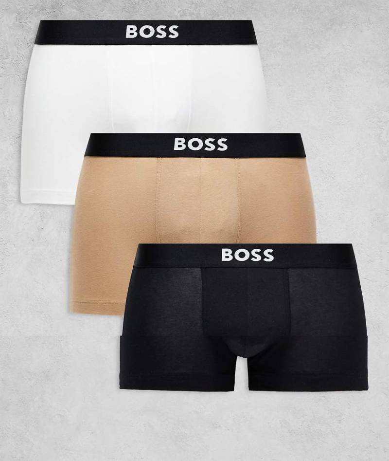 BOSS - One - Unterhosen in Schwarz, Weiß und Hellbraun, 3er-Pack-Bunt von BOSS Bodywear