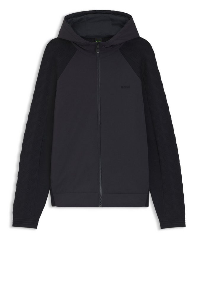 BOSS GREEN Hoodie mit Reißverschluss und tonalem Struktur-Jacquard (1-tlg) von BOSS GREEN