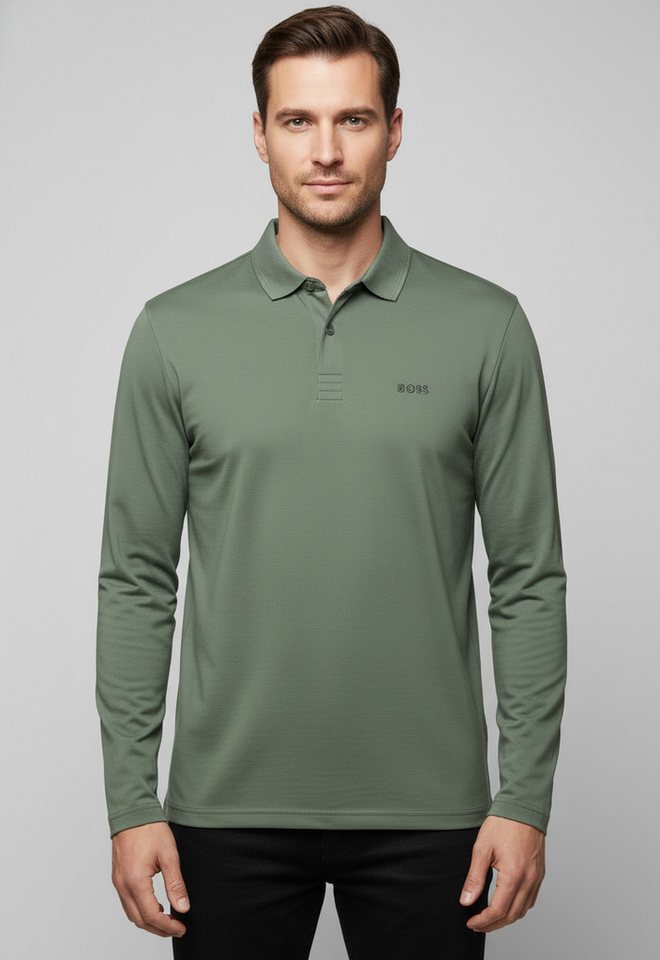 BOSS GREEN Langarm-Poloshirt Pirol Langarm, regular fit, Logo-Stickerei von BOSS GREEN